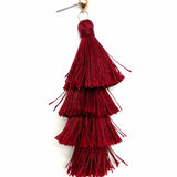 Statement Burgundy Tassel Earrings