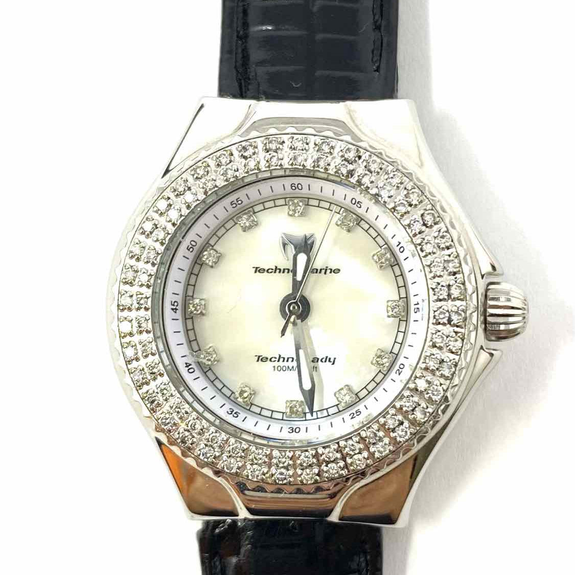TechnoMarine TechnoLady Stainless Steel Silver Diamond Bezel Watch