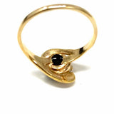 Estate size 4 10K Yellow Gold Red Round Garnet Ring