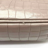 Saint Laurent Gray Camera Bag Croc Embossed Leather Crossbody