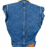 Polo Ralph Lauren Women's Blue Size S Button Down Denim Distressed Vest
