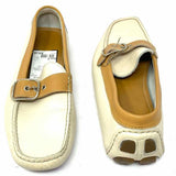 Coach Women's Cream Brown Size 8 Buckle Leather Loafers