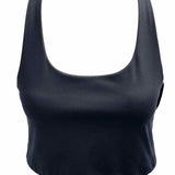 Girlfriend Collective Women's Black Size L Scoop Neck Crop Sleeveless