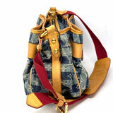 LOUIS VUITTON Porte Epaule Raye MM Denim Blue Monogram Shoulder Bag