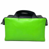 REED KRAKOFF Black Green Top Handle Color Block Satchel