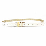Kate Spade White Gold Reversible Spades Saffiano Leather Belt