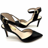 Louise et Cie Women's Black Size 5 Ankle Strap Leather Pumps