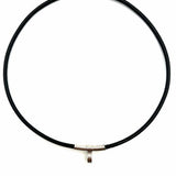 Hermes Kite Leather Black Silver Tone Choker 17 in Necklace