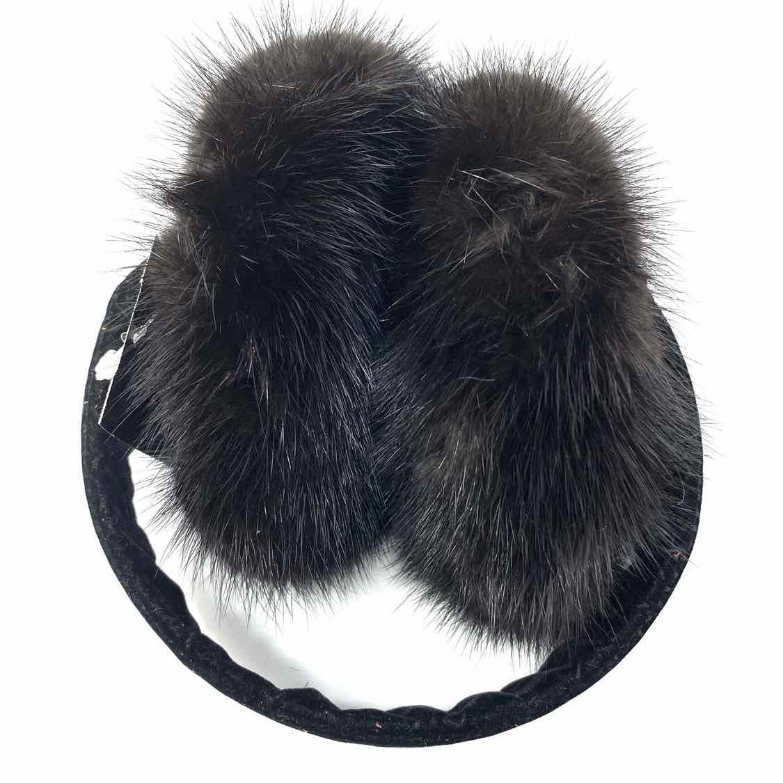 Fur Black Earmuff Headband