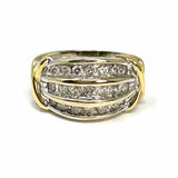 Estate size 6 14K Two-tone Dome Natural Diamond Ring