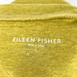 Eileen Fisher Women's Chartreuse Size L V-Neck Linen Long Sleeve