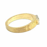 Estate size 1.75 14k Gold Coin Edge Yellow Single Cut .01 TCW Diamond Ring