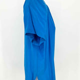 Lloyd Williams Women's Blue Size 6 Button Down Silk Short Sleeve Top