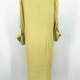 MAGASCHONI Women's Yellow Size L Button Down Cotton Dress
