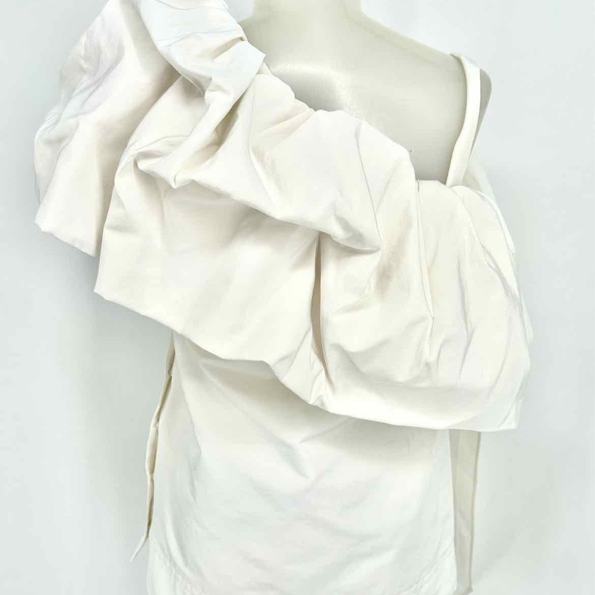 Valentino Le Blanc 2020 Women's White One Shoulder Ruffled Size S Sleeveless