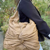 Burberry Maggie Soft Knot Brown Hobo Leather Shoulder Bag