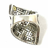 JOHN HARDY size 6.5 925 & 18K Two-tone Abstract Jaisalmer Dots Ring
