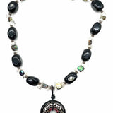 Carolee Black Beaded Pendant Necklace