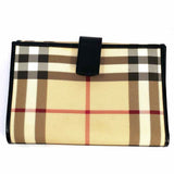 Burberry Coated Canvas Beige Black Compact Check Wallet
