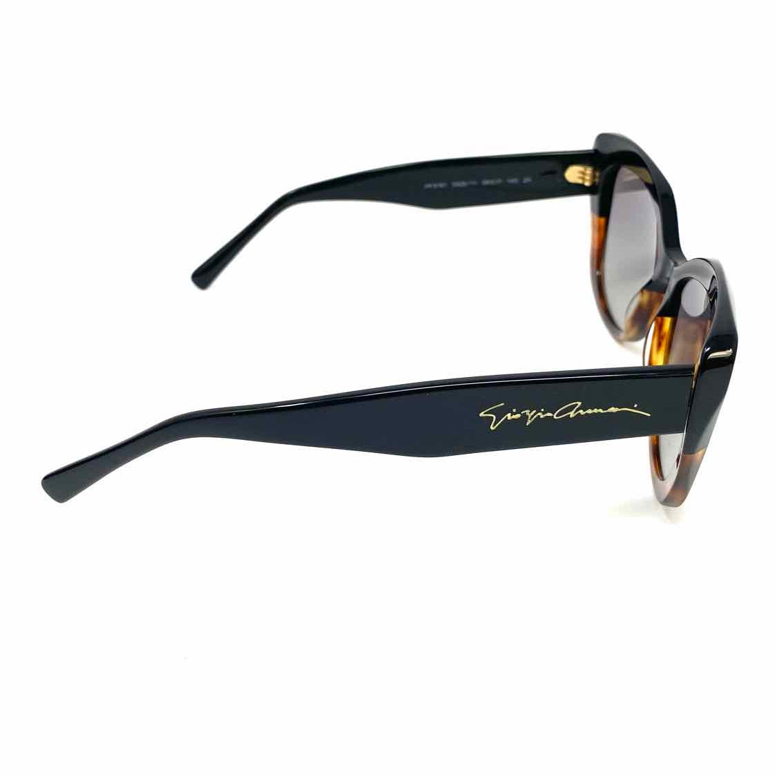 Giorgio Armani Black Brown Cat Eye Color Block Sunglasses