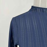 alo Euphoria Women's Navy Size XS Long Sleeve Perforated Dress