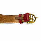 Gucci Leather Red Wide Marmont Bracelet