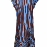 ADOLFO DOMINGUEZ Women's Brown Blue Size S Sleeveless Crinkle Dress