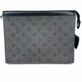 LOUIS VUITTON 2020 Pochette Voyage MM Charcoal Monogram Eclipse Reverse Clutch