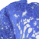 TADASHI SHOJI Women's Royal Blue Size 12 sheath Lace Dress