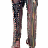 Freebird Wilder Women's Burgundy Size 7 Knee High Leather LACE UP western Boots