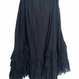 Polo Ralph Lauren Women's Black Size 12 Maxi Cotton Ruffled Skirt