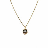 Estate 14K Yellow Gold Pendant 21.5" Pearl Necklace