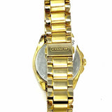 Coach Gold Tone Round embellished Mother of Pearl Watch