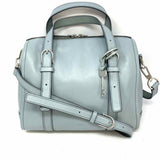 Fossil Carlie Light Blue Boston Pebbled Leather Satchel