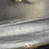 VALENTINO GARAVANI Vintage Black Top Handle Pebbled Leather Satchel
