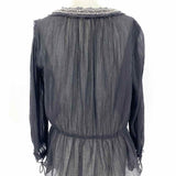 Elizabeth and James Women's Black Size S Drop Waist Cotton Long Sleeve