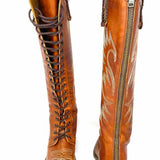 Freebird Wilder Women's Caramel Size 7 Knee High Leather LACE UP western Boots
