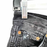 REDONE High Rise Loose Women's Black Size 26 Distressed Straight Leg Jeans