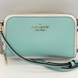 Kate Spade Staci Blue White Camera Bag Color Block Saffiano Leather Crossbody