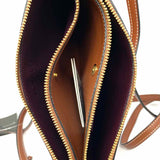 LOEWE Gate Double Zip Pouch Brown Zip Leather Crossbody