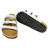 Birkenstock Florida Birko-Flor Women's Silver Size 7 Buckle Sparkle Sandals