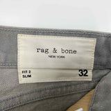 rag & bone Men's Gray Size 32 Slim Jeans