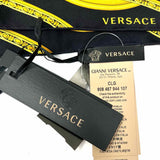 Versace Silk Black Yellow Square 34" Baroque Medusa Scarf