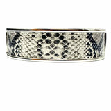Talbots Silver tone Hinged 2.75" Snake Skin Embossed Bangle