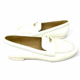 Chanel Women's White Size 38.5/7.5 Patent Leather CC Loafers