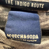 SCOTCH&SODA The Indigo Route Men's Gray Size M Crew Neck Graphics Sweatshirt