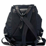 Burberry Medium Logo Print Backpack Nylon Black Flap BackPack
