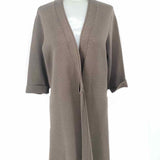 Eileen Fisher Women's Gray Size M Open Front 1/2 Sleeve Cardigan