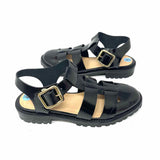 J Crew Women's Black Size 6 Fisherman Patent Leather Sandals
