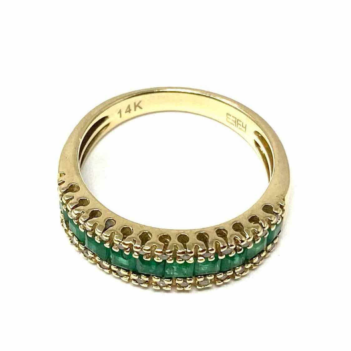 EFFY size 7 14K Yellow Gold Band Diamond Ring